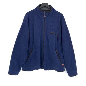 VTG OUTERSPORT Fleece Full-Zip Sweater Navy Blue L